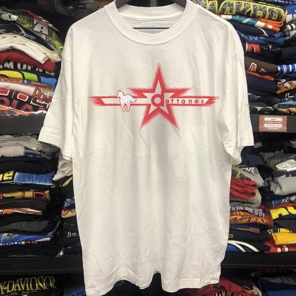 Deftones Pony 2 Y2K Giant Rock Band Retro Streetwear White T-Shirt